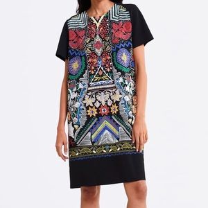 TEXTURED PRINT DRESS